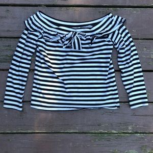 Striped Off the Shoulder Style Top
